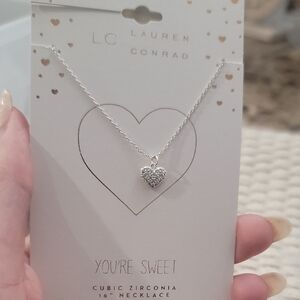 LC Lauren Conrad Silver Heart Necklace